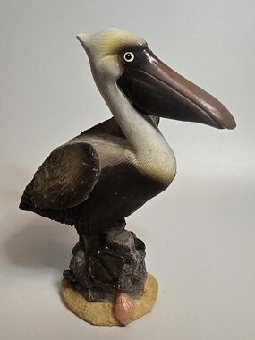 Brown and Cream Pelican Figurine Decorative Accent